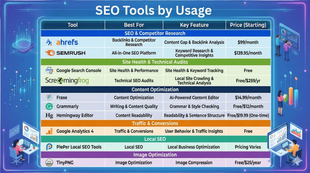 SEO Tools by Usage